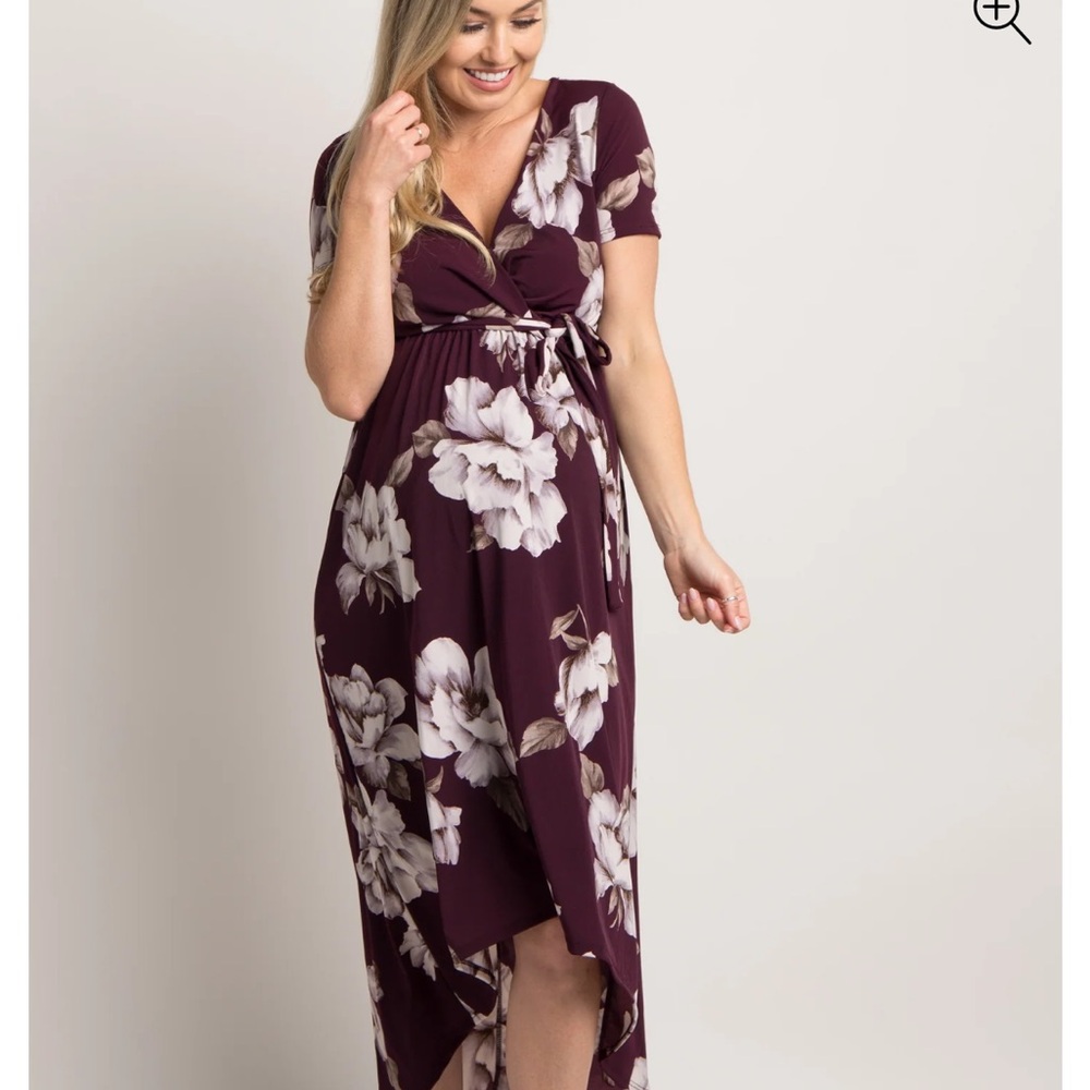 Pink Blush maternity high/low wrap dress - size L (NWT)